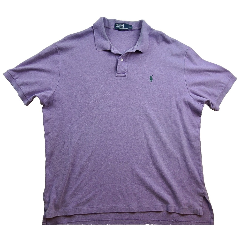Polo Ralph Lauren Mens XL Purple Heather Short Sleeve Shirt Green Pony Cotton